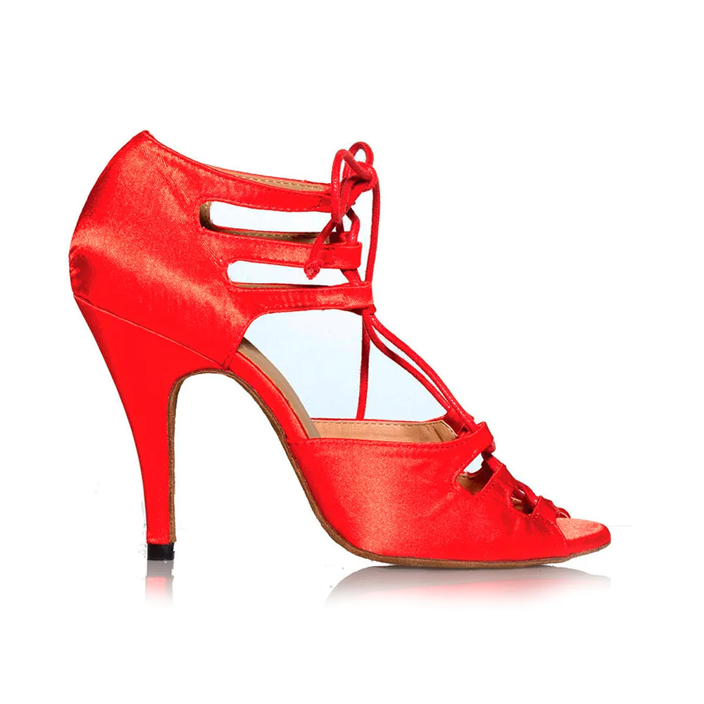 Alemana - Adjustable Width Lace Up Latin Dance Shoes (Suede Sole)