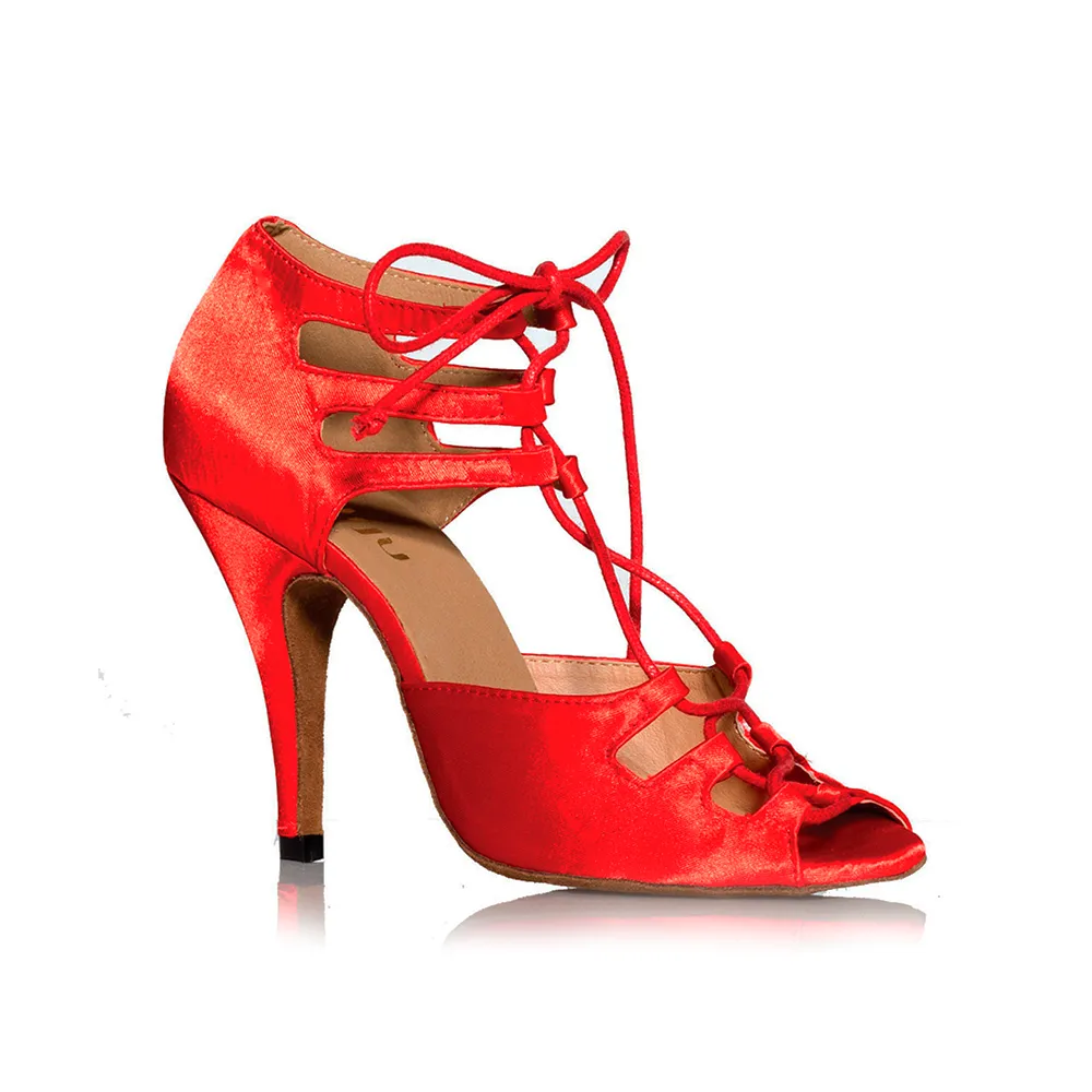 Alemana - Adjustable Width Lace Up Latin Dance Shoes (Suede Sole)