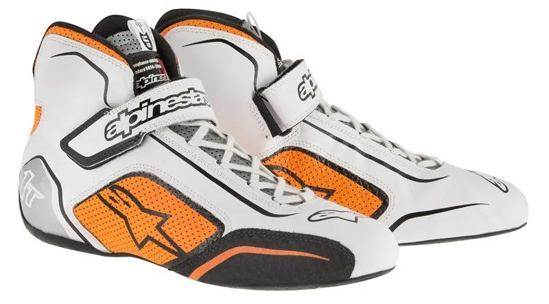 ALPINESTARS TECH 1-T SHOE WHITE ORANGE FLUOR SZ 9