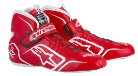 ALPINESTARS TECH 1-Z SHOES RED/WHITE SZ 9 SFI 3.3 LVL 5/FIA KANGAROO LEATHER