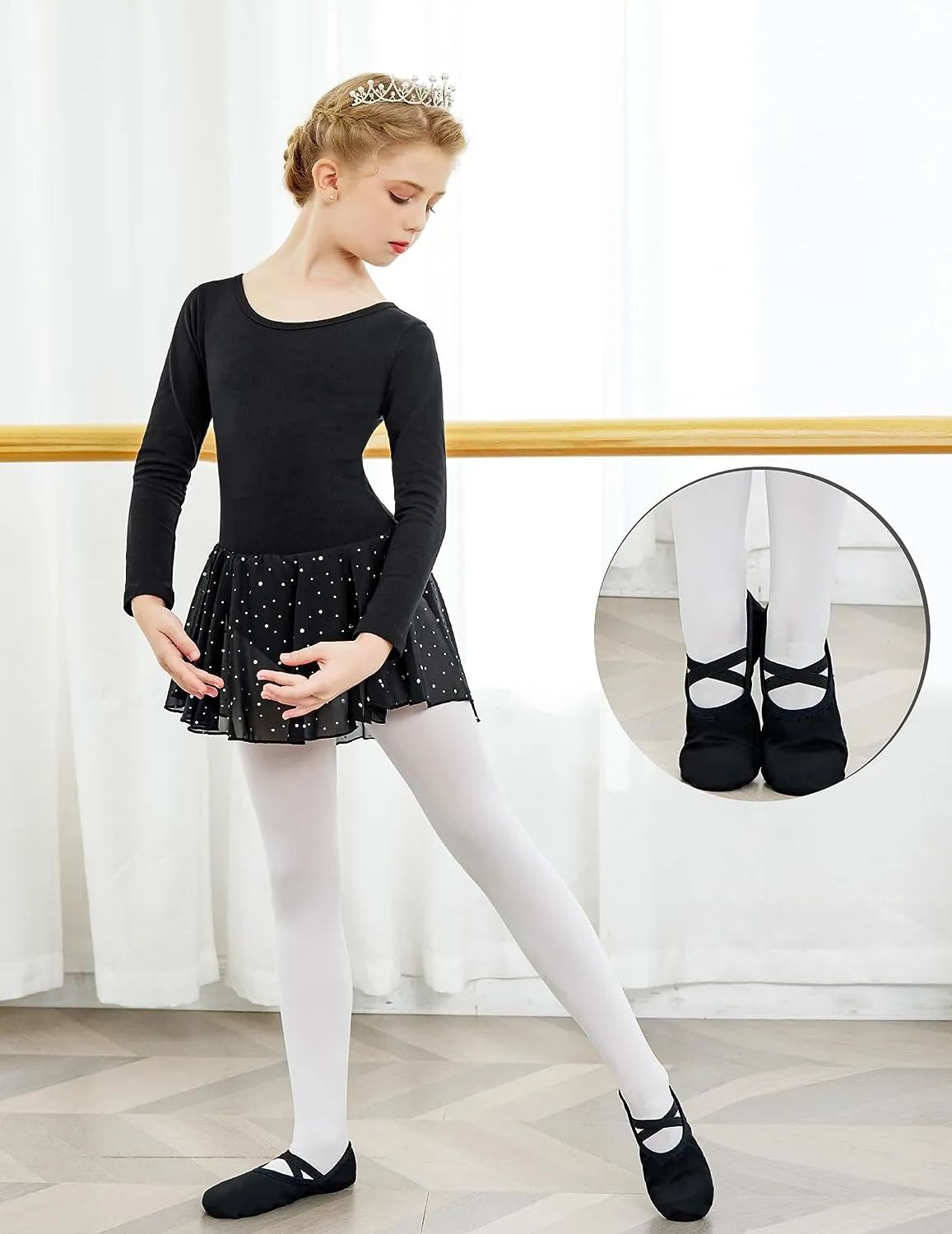 Arshiner Ballet Shoes for Girls Canvas Ballet Slippers Dance Shoes