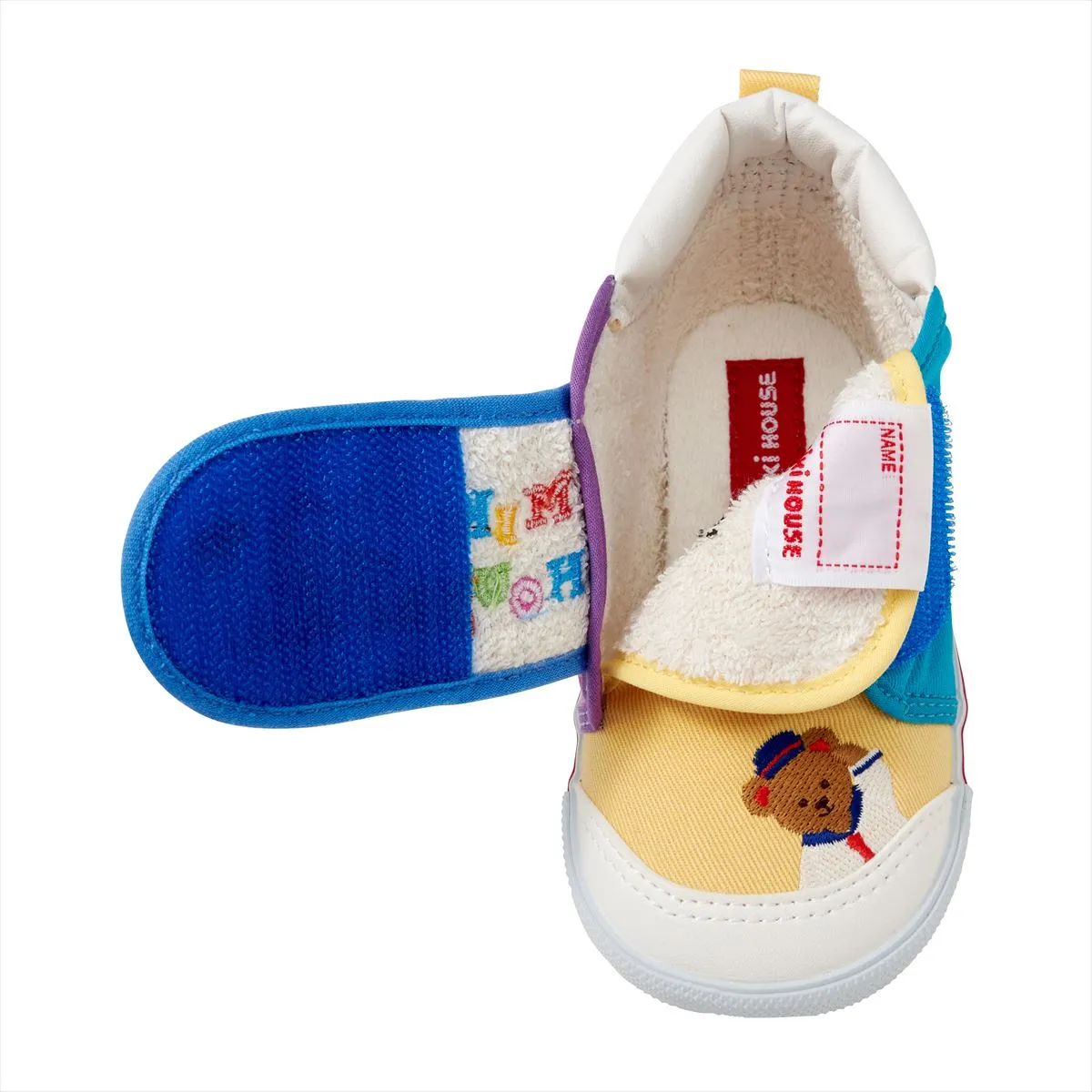 Classic MIKI HOUSE Bear Canvas Second Shoes