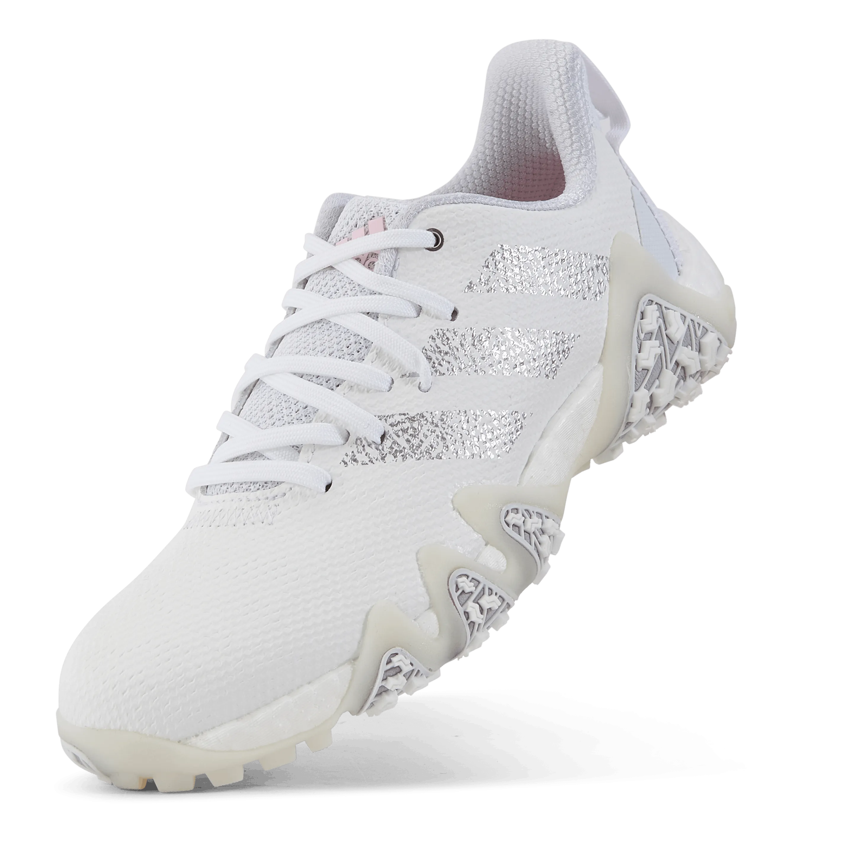 Codechaos 22 Spikeless Golf Shoes Cloud White / Silver Metallic / Clear Pink
