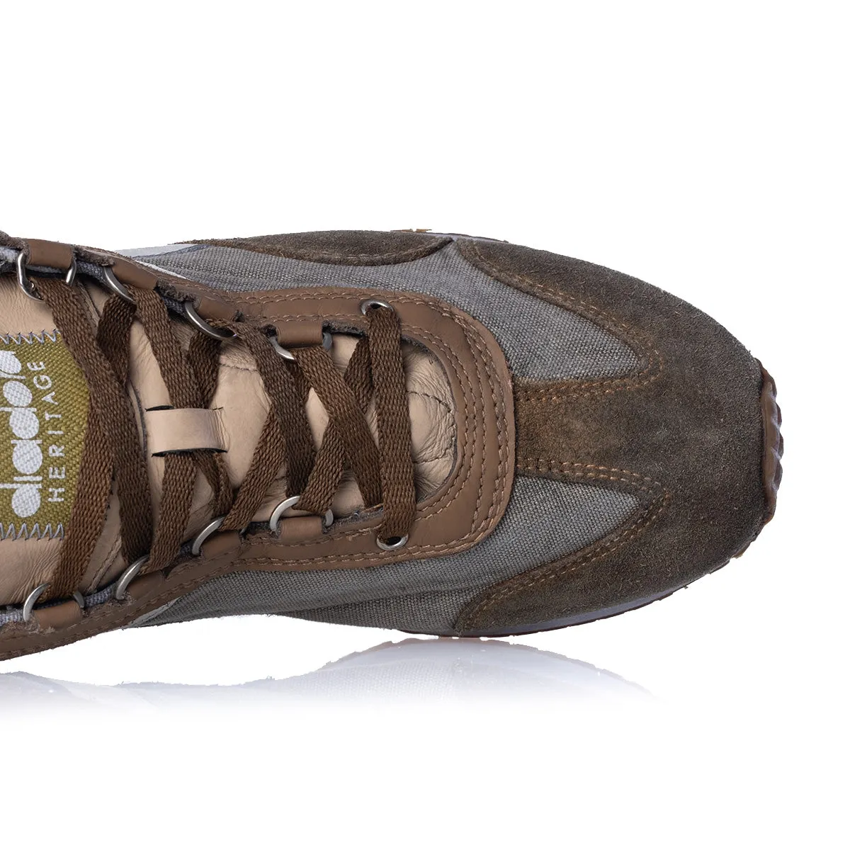DIADORA HERITAGE EQUIPE DIRTY STONE WASHED EVO BEIGE LEATHER