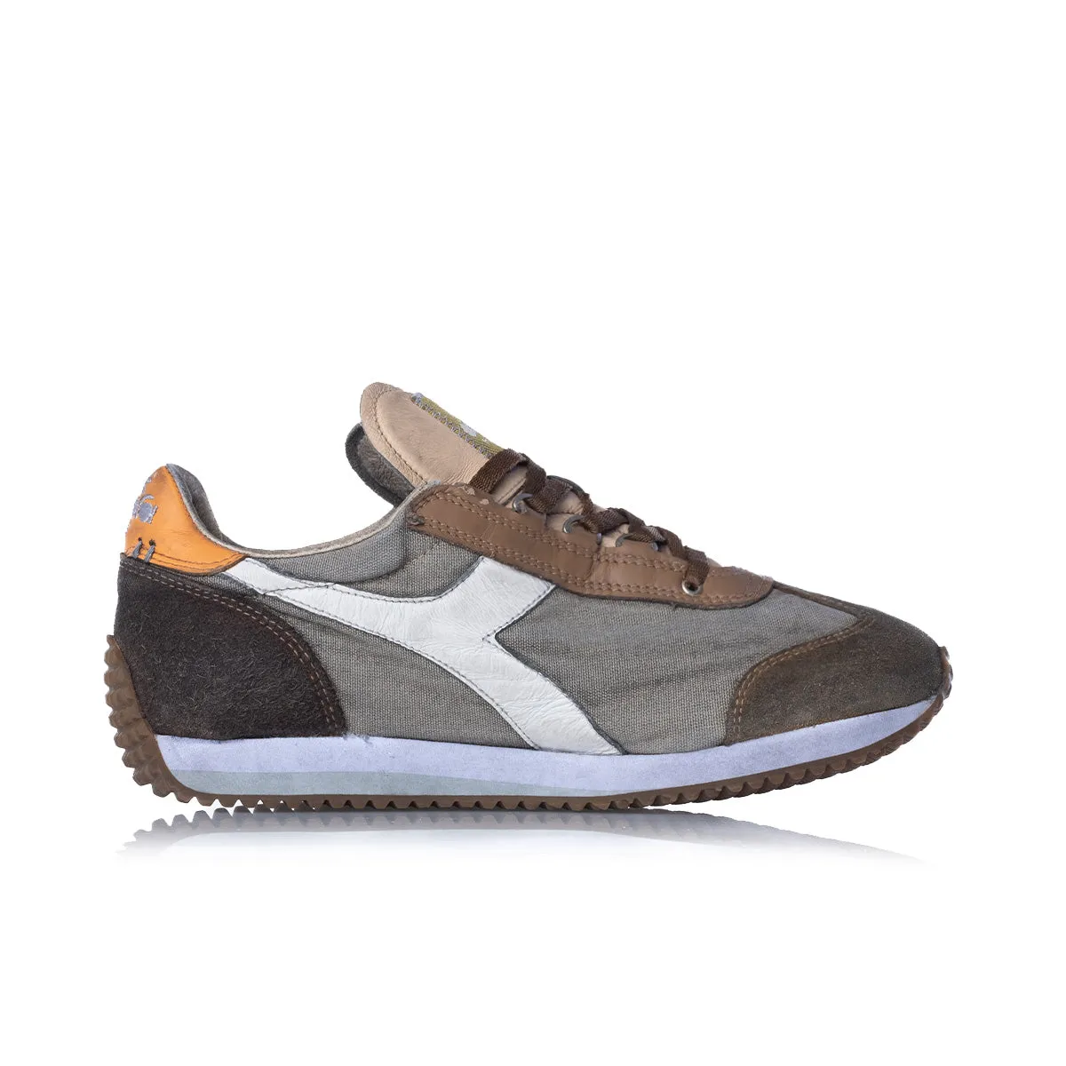 DIADORA HERITAGE EQUIPE DIRTY STONE WASHED EVO BEIGE LEATHER