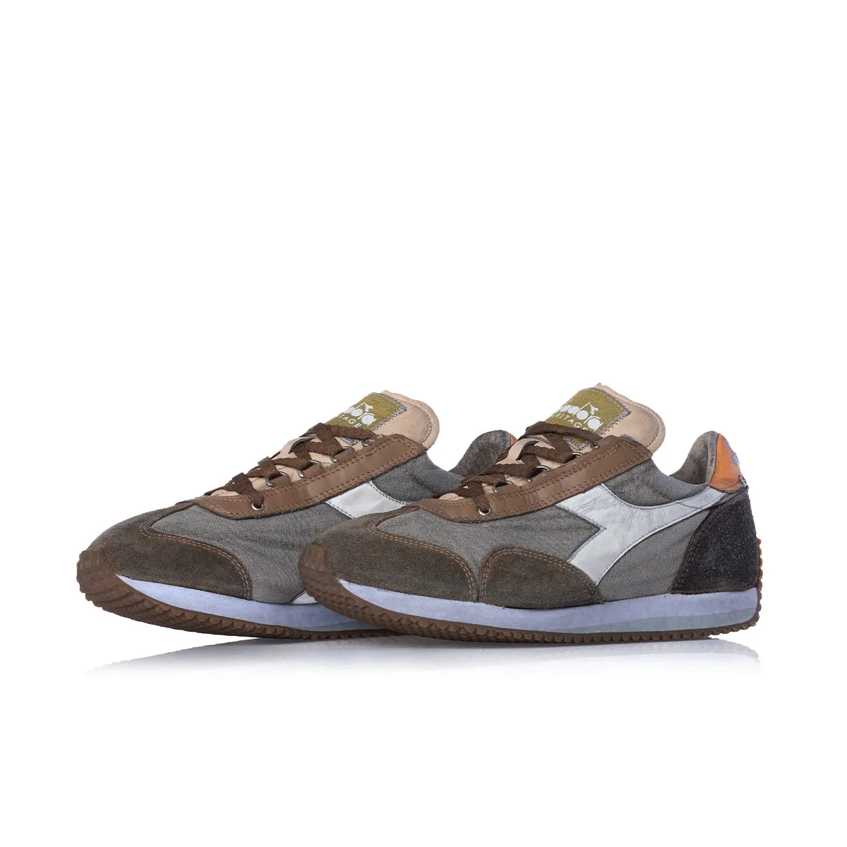 DIADORA HERITAGE EQUIPE DIRTY STONE WASHED EVO BEIGE LEATHER