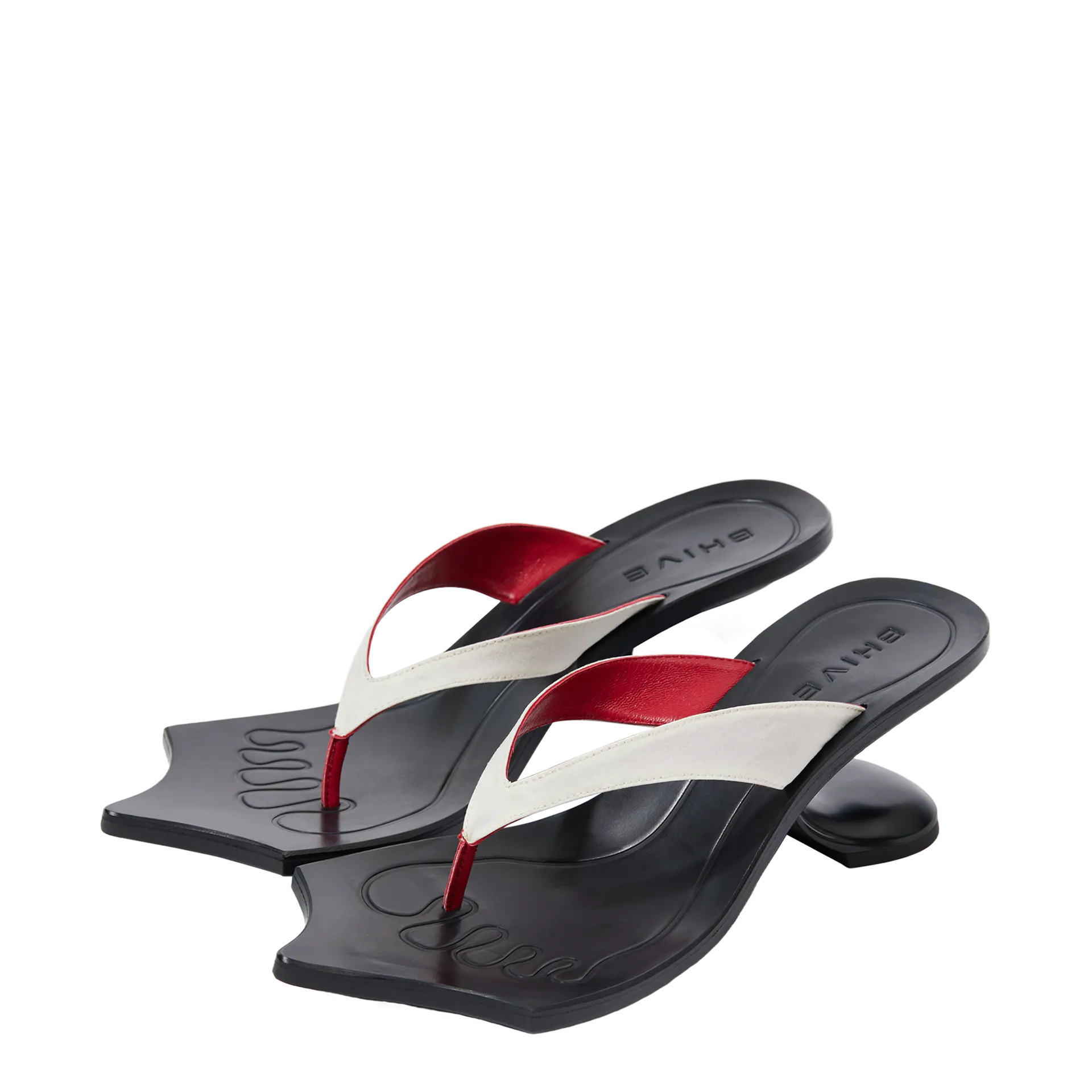 Drago Sandals in White & Red