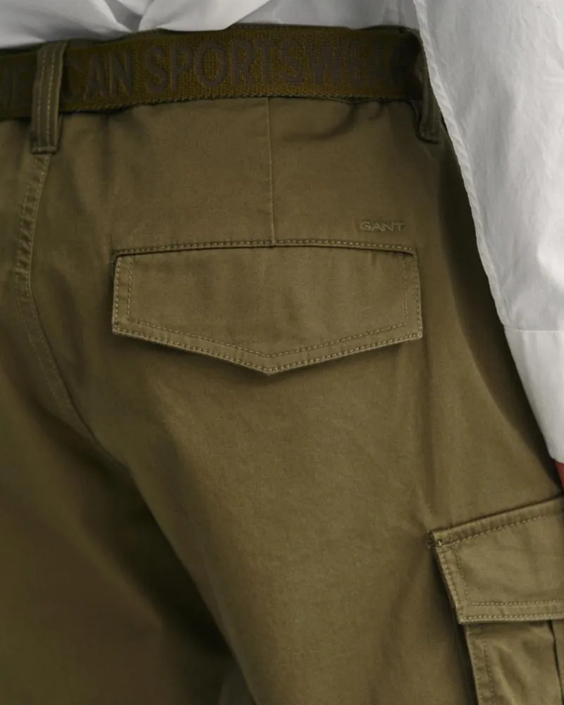 Gant Apparel Mens RELAXED TWILL CARGO SHORTS 301/RACING GREEN