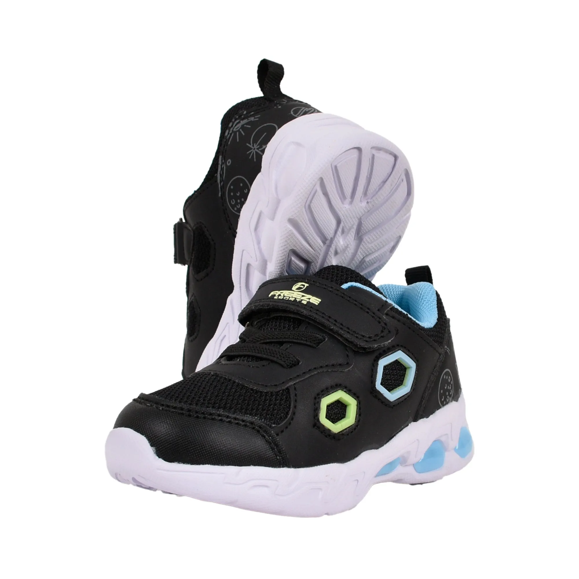 Kids Motion Lights Shoes Black