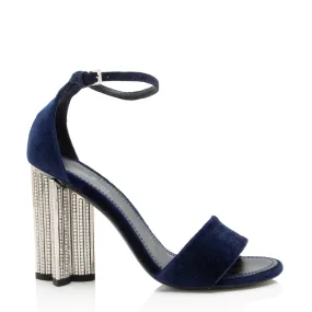 Louis Vuitton Velvet Crystal Silhouette Sandals