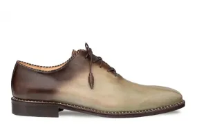 Mezlan Olive-Brown Lace-Up Men's Shoes Barbaro Two-Tone Oxford Style-21316