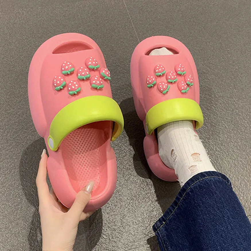 Multi-Wear Strawberry Decor Shoes