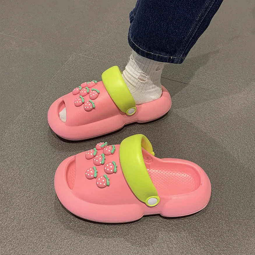 Multi-Wear Strawberry Decor Shoes
