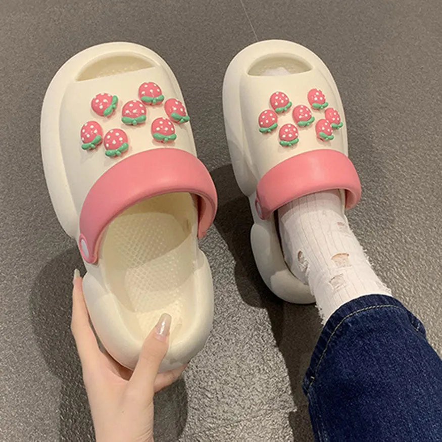 Multi-Wear Strawberry Decor Shoes