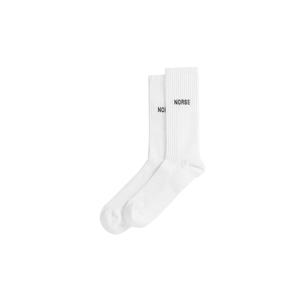 Norse Projects Bjarki Logo Sport Sock - White