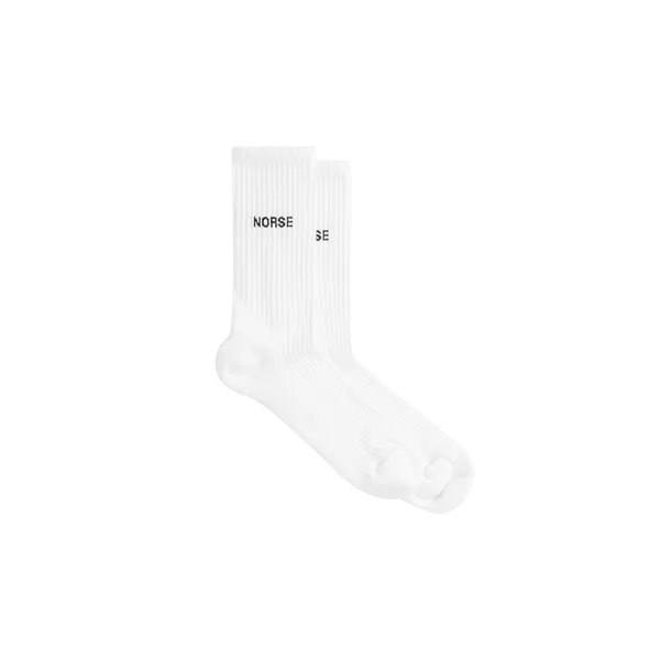 Norse Projects Bjarki Logo Sport Sock - White