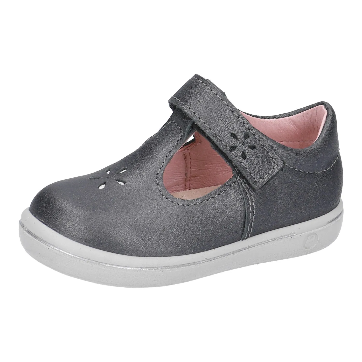 Ricosta Shoes | Winona T-Bar Shoes | Metallic Asphalt Grey