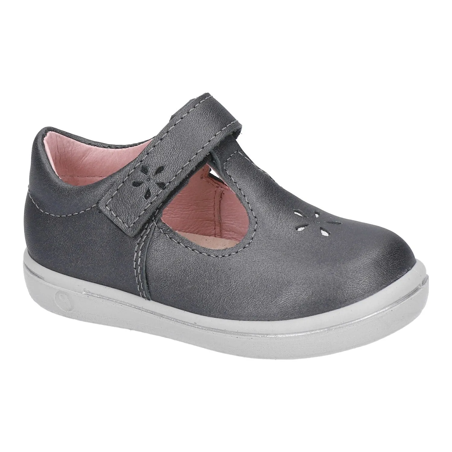 Ricosta Shoes | Winona T-Bar Shoes | Metallic Asphalt Grey