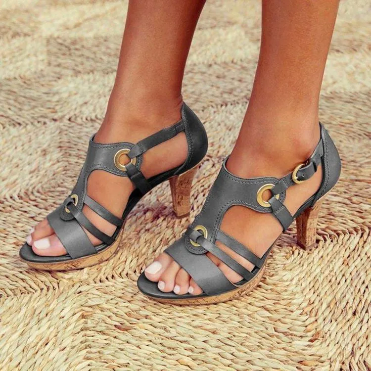 Summer Metal Buckle High Heel Ladies Sandals Spot