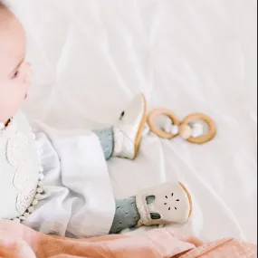 T-Strap Leather Baby and Toddler Shoes - Rose Blush