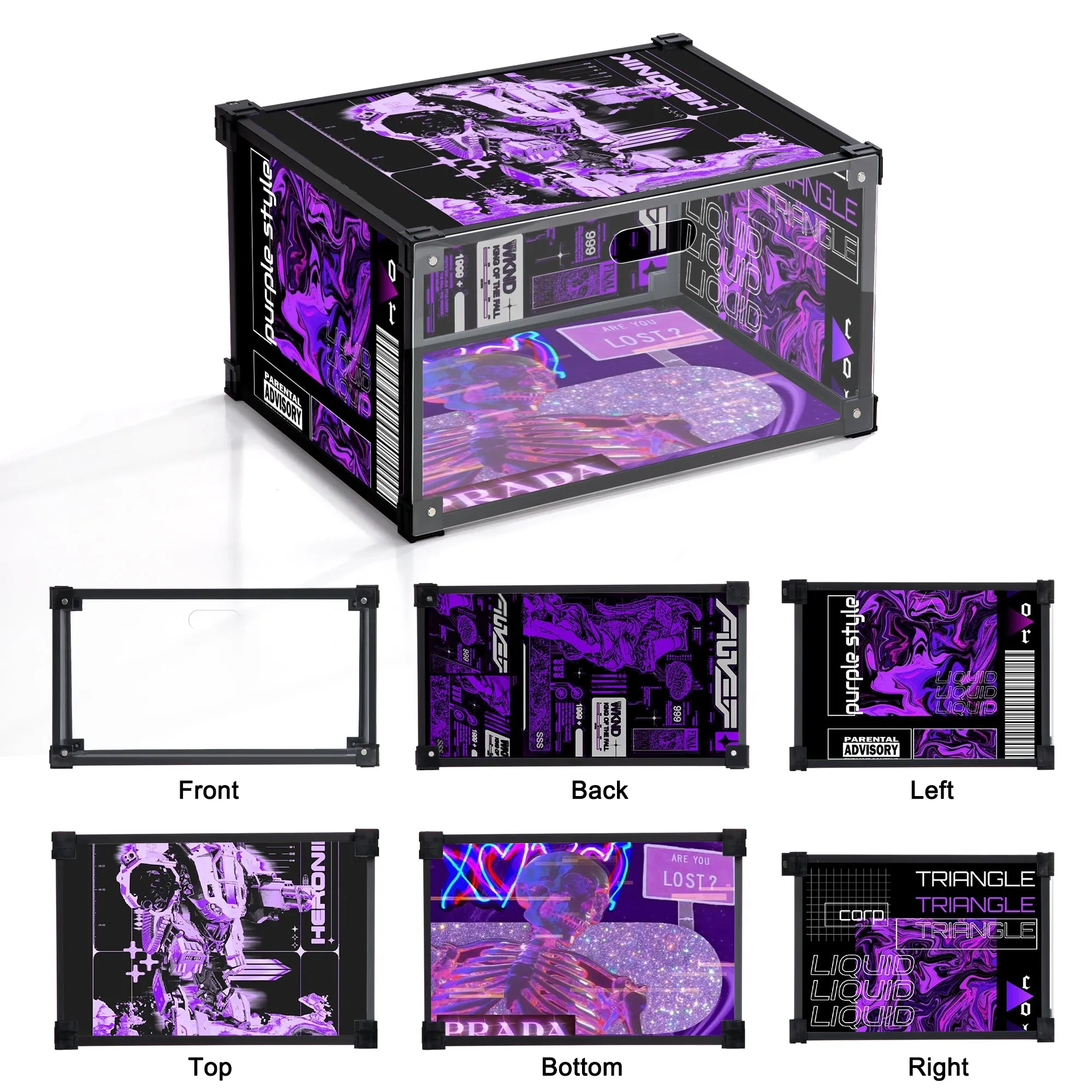 Technological Style UV Print Custom Acrylic Shoe Display Box
